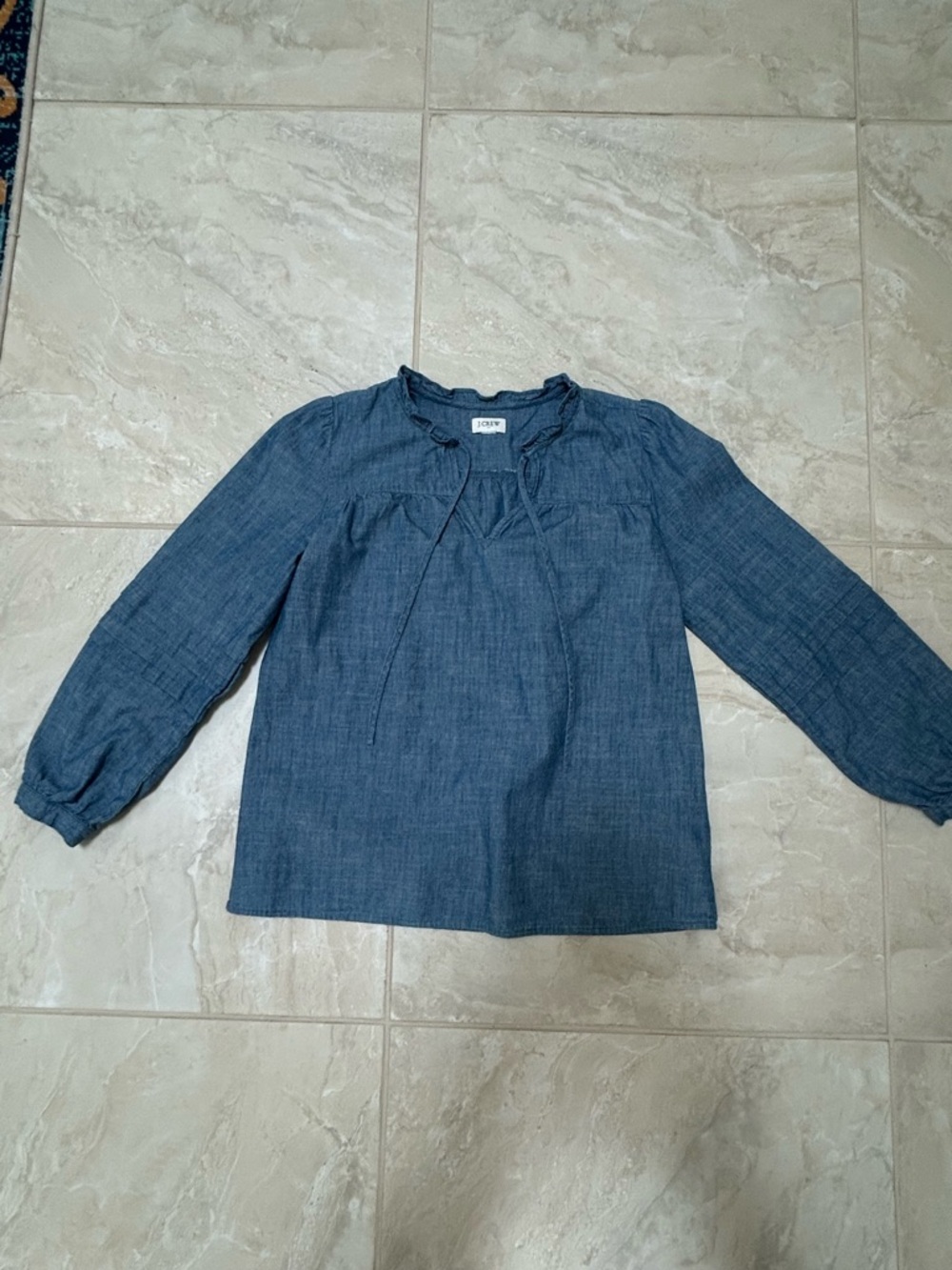 J. Crew women’s Indigo Chambray Peasant Blouse